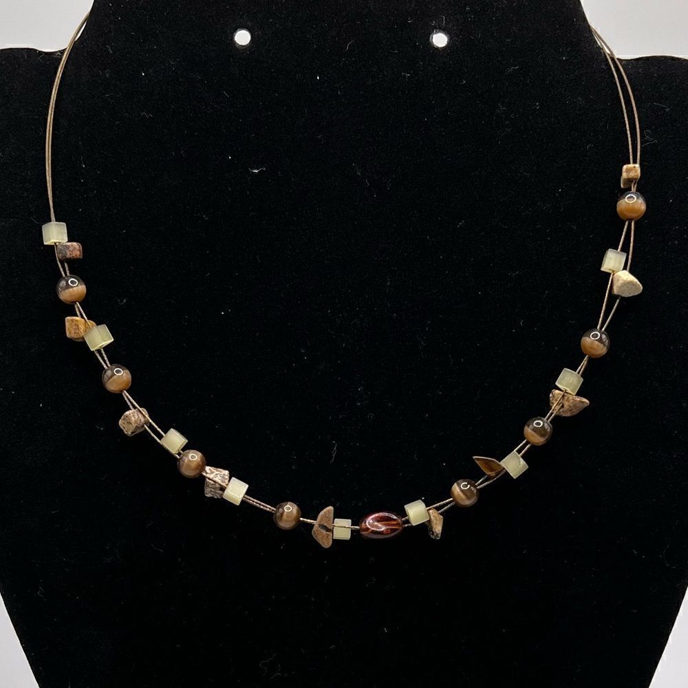 *3/$20* Lia Sophia wire and small bead/stone necklace